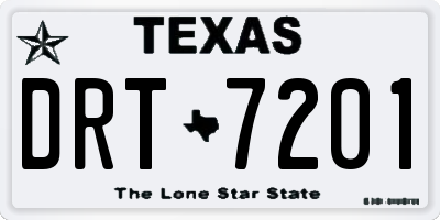 TX license plate DRT7201