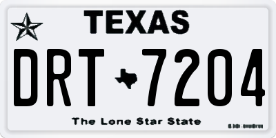 TX license plate DRT7204