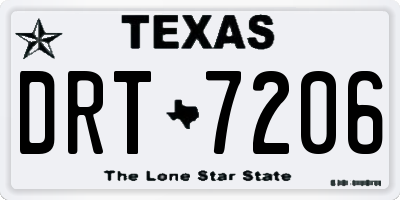 TX license plate DRT7206