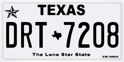 TX license plate DRT7208