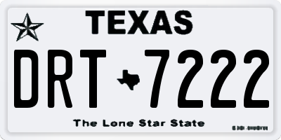 TX license plate DRT7222