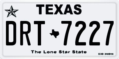 TX license plate DRT7227