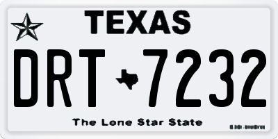 TX license plate DRT7232
