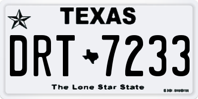 TX license plate DRT7233