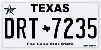 TX license plate DRT7235