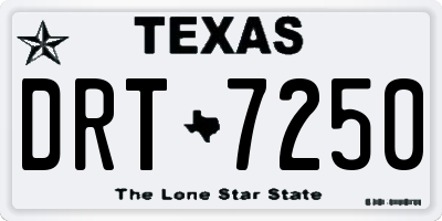 TX license plate DRT7250