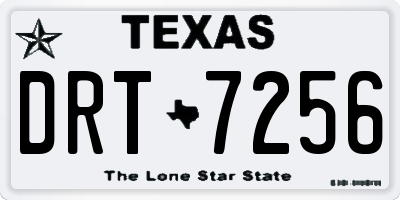 TX license plate DRT7256