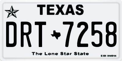 TX license plate DRT7258