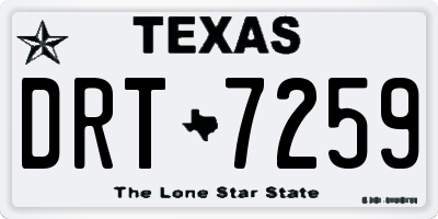 TX license plate DRT7259