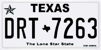 TX license plate DRT7263