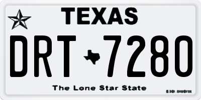 TX license plate DRT7280