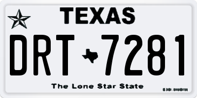 TX license plate DRT7281