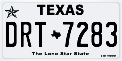 TX license plate DRT7283