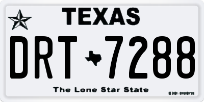 TX license plate DRT7288