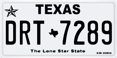 TX license plate DRT7289