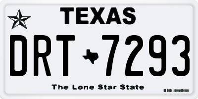 TX license plate DRT7293