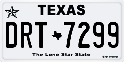 TX license plate DRT7299