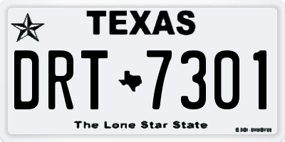 TX license plate DRT7301