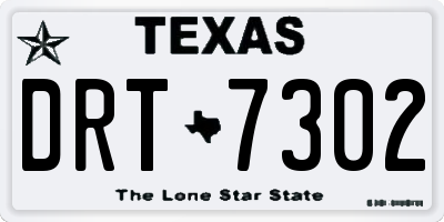 TX license plate DRT7302