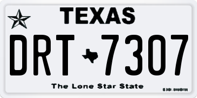 TX license plate DRT7307