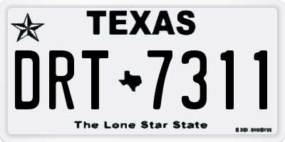 TX license plate DRT7311