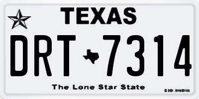 TX license plate DRT7314