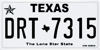 TX license plate DRT7315