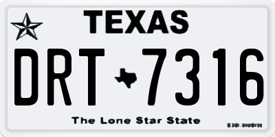 TX license plate DRT7316