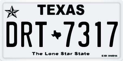 TX license plate DRT7317
