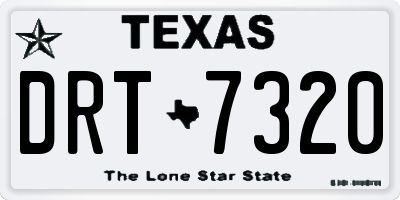 TX license plate DRT7320