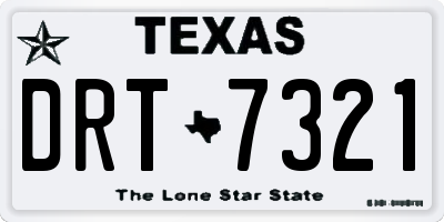 TX license plate DRT7321