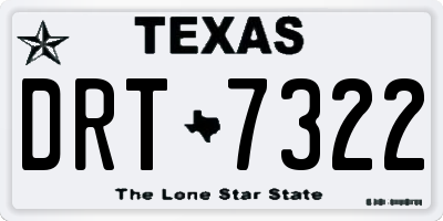 TX license plate DRT7322