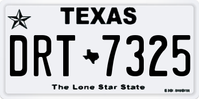 TX license plate DRT7325