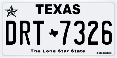 TX license plate DRT7326