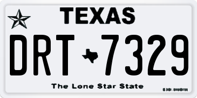 TX license plate DRT7329