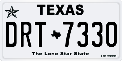 TX license plate DRT7330
