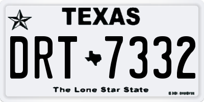 TX license plate DRT7332