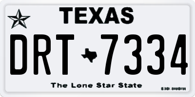 TX license plate DRT7334