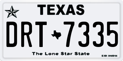 TX license plate DRT7335
