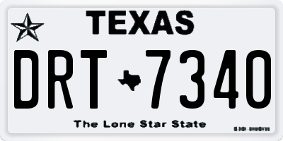 TX license plate DRT7340
