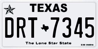 TX license plate DRT7345