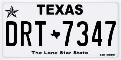 TX license plate DRT7347