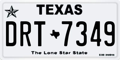 TX license plate DRT7349