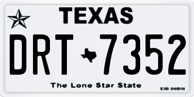 TX license plate DRT7352
