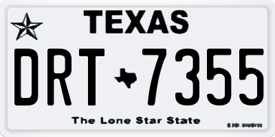 TX license plate DRT7355