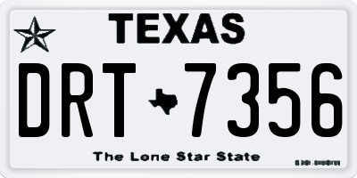TX license plate DRT7356