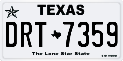 TX license plate DRT7359