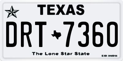 TX license plate DRT7360
