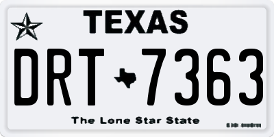 TX license plate DRT7363
