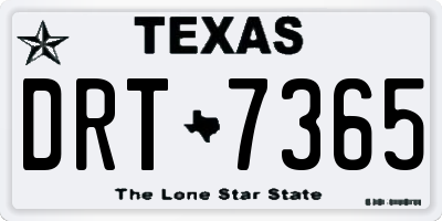TX license plate DRT7365